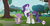 Size: 1441x762 | Tagged: safe, screencap, rarity, spike, g4, inspiration manifestation, hub logo, meme, youtube caption