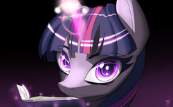 Size: 2100x1300 | Tagged: safe, artist:nightsound76, twilight sparkle, g4, book, female, magic, solo