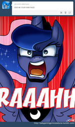 Size: 600x1015 | Tagged: safe, artist:johnjoseco, princess luna, alicorn, pony, ask gaming princess luna, g4, angry, ask, comic, female, looking at you, mare, open mouth, solo, tumblr, war face, yelling