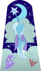 Size: 6000x10327 | Tagged: safe, artist:lunabubble-ede96, trixie, pony, unicorn, g4, absurd resolution, alicorn amulet, female, mare, solo, stained glass