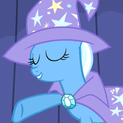 Size: 720x720 | Tagged: safe, screencap, trixie, pony, unicorn, boast busters, g4, female, mare, reaction image, solo