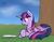 Size: 700x550 | Tagged: safe, artist:shiverbear, twilight sparkle, alicorn, pony, g4, book, female, mare, prone, reading, solo, tree, twilight sparkle (alicorn)