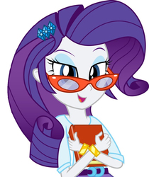 Size: 844x1006 | Tagged: safe, artist:diamondsword11, rarity, equestria girls, g4, alternate hairstyle, book, female, glasses, nerd pony, rarity's glasses, simple background, solo, vector, white background