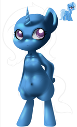 Size: 599x992 | Tagged: safe, artist:rue-willings, trixie, pony, g4, belly button, bipedal, female, solo, wip