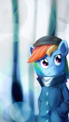 Size: 4000x7100 | Tagged: safe, artist:anticular, rainbow dash, anthro, g4, absurd file size, absurd resolution, female, solo, wallpaper, winter