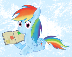 Size: 1526x1204 | Tagged: safe, artist:miaowwww, rainbow dash, g4, book, cute, dashabetes, female, solo