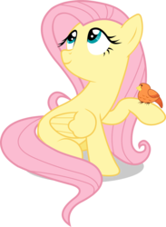 Size: 2753x3762 | Tagged: safe, artist:negasun, fluttershy, bird, pegasus, pony, g4, female, high res, mare, simple background, solo, transparent background