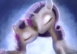 Size: 4093x2894 | Tagged: safe, artist:porkchopsammie, rarity, sweetie belle, g4