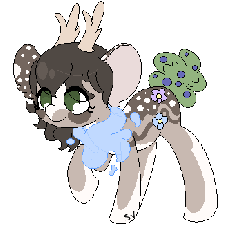 Size: 350x362 | Tagged: safe, artist:shark-vomit, oc, oc only, oc:spring's blessing, deer, original species, animated, solo