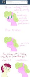 Size: 750x1920 | Tagged: safe, daisy, flower wishes, roseluck, g4, ask, comic, rosereplies, tumblr
