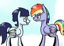 Size: 1024x737 | Tagged: safe, artist:lrusu, rainbow blaze, soarin', g4