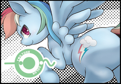 Size: 866x604 | Tagged: safe, artist:korurun, rainbow dash, g4, butt, doujin, explicit source, female, plot, preview, solo