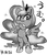 Size: 948x1106 | Tagged: safe, artist:nekubi, princess luna, pony, g4, bipedal, chibi, female, japanese, monochrome, solo