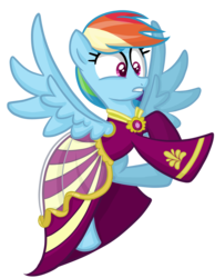Size: 2520x3240 | Tagged: safe, artist:thecheeseburger, rainbow dash, g4, inspiration manifestation, clothes, dress, female, high res, rainbow dash always dresses in style, shocked expression, solo