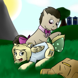 Size: 600x600 | Tagged: safe, artist:samofbob, doctor whooves, time turner, oc, g4