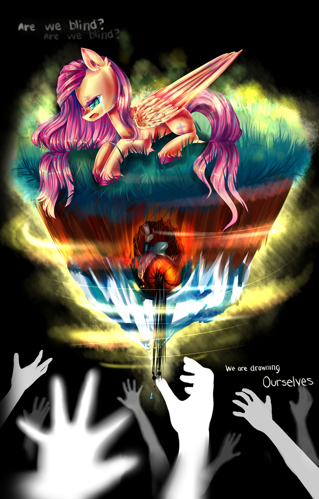 Safe Artist Aquagalaxy Fluttershy Hand Op Is Trying To