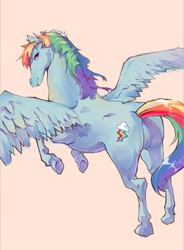 Size: 684x928 | Tagged: safe, artist:cuhenghdj, rainbow dash, pegasus, pony, g4, female, hoers, mare, realistic, realistic anatomy, solo