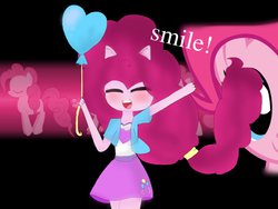 Size: 1032x774 | Tagged: safe, artist:lucylavampira, pinkie pie, earth pony, anthro, g4, eyes closed, female, solo