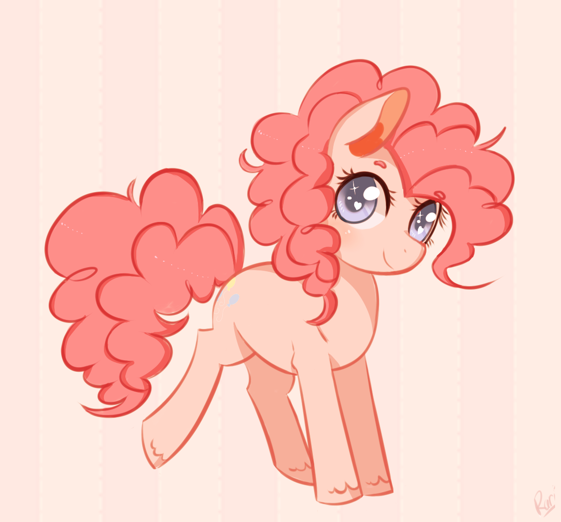 Кудрявая розовая пони