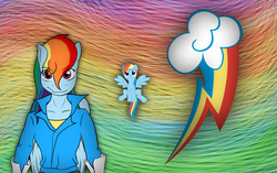 Size: 2872x1800 | Tagged: safe, artist:hosendamaru, rainbow dash, anthro, g4, digital art, sketch, when hope falls