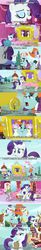 Size: 607x3707 | Tagged: safe, edit, edited screencap, screencap, claude, rarity, spike, g4, inspiration manifestation, comic, fat, puppet theater, screencap comic, zoolander