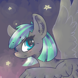 Size: 700x700 | Tagged: safe, artist:ferafel, oc, oc only, pegasus, pony, looking back, solo