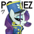 Size: 2000x2000 | Tagged: safe, artist:inkypsycho, rarity, pony, unicorn, g4, testing testing 1-2-3, ancient wonderbolts uniform, clothes, female, gorillaz, hat, high res, looking back, mare, ponified album cover, portrait, profile, sgt. rarity, shako, simple background, solo, uniform, wayback machine source, white background