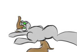 Size: 800x540 | Tagged: safe, artist:plain, oc, oc only, oc:littlepip, pony, unicorn, fallout equestria, bellyrubs, cute, fanfic, fanfic art, featureless crotch, female, hooves, horn, looking at you, lying down, mare, on back, pipabetes, simple background, smiling, solo, spread legs, white background