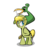 Size: 1280x1280 | Tagged: dead source, safe, artist:turtlefarminguy, ezlo, frown, link, nervous, open mouth, ponified, raised hoof, simple background, sweat, sword, the legend of zelda, the legend of zelda: the minish cap, transparent background, vector, weapon, yelling