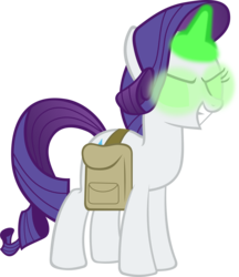 Size: 3200x3698 | Tagged: safe, artist:rose5tar, rarity, pony, unicorn, g4, inspiration manifestation, corrupted, female, high res, inspirarity, magic, magic aura, mare, possessed, saddle bag, simple background, solo, transparent background, vector