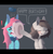 Size: 1082x1100 | Tagged: dead source, safe, artist:berrydrops, oc, oc only, oc:congee, oc:pocket, earth pony, pony, bandana, blushing, cake, cute, exclamation point, eyes closed, female, happy birthday, mare, messy, open mouth, smiling