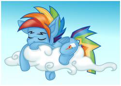 Size: 960x688 | Tagged: safe, artist:penny-rhythm, rainbow dash, g4, rainbow blitz, rule 63, sleeping, solo