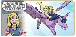 Size: 620x304 | Tagged: safe, artist:danshive, twilight sparkle, alicorn, pony, werewolf, g4, card game, comic, el goonish shive, flying, furry, pony reference, twilight sparkle (alicorn)