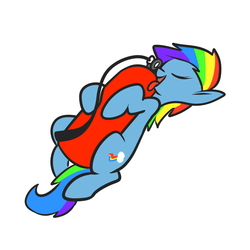 Size: 1000x1000 | Tagged: artist needed, safe, rainbow dash, g4, cargo ship, cuddling, eyes closed, fire extinguisher, open mouth, smiling, snuggling, tongue out