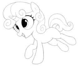 Size: 1912x1604 | Tagged: safe, artist:kas92, sweetie belle, g4, female, grayscale, monochrome, simple background, solo