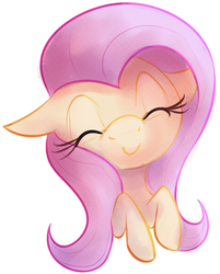 Size: 400x498 | Tagged: safe, artist:dotkwa, fluttershy, g4, female, happy, portrait, simple background, smiling, solo