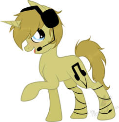 Size: 884x906 | Tagged: safe, artist:lullabyprince, pony, headphones, pewdiepie, ponified, solo