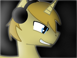 Size: 800x600 | Tagged: safe, artist:cutegal129, pony, headphones, pewdiepie, ponified, smiling, solo