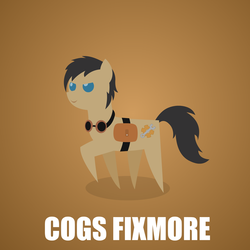 Size: 800x800 | Tagged: safe, artist:aha-mccoy, oc, oc only, oc:cogs fixmore, earth pony, pony, goggles, male, pointy ponies, solo, stallion