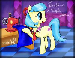 Size: 792x612 | Tagged: safe, artist:prime_alpha, coco pommel, g4, female, sewing machine, solo