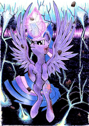 Size: 1000x1415 | Tagged: safe, artist:rover4fun, twilight sparkle, alicorn, pony, g4, female, magic, mare, solo, traditional art, twilight sparkle (alicorn)