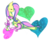 Size: 2500x2000 | Tagged: safe, artist:lillinettix, fluttershy, sweetie belle, g4, eyes closed, high res, hug, on side, prone, sitting, smiling