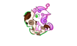 Size: 2500x1500 | Tagged: safe, artist:lillinettix, pipsqueak, sweetie belle, g4, blushing, cuddling, cute, diasweetes, female, floppy ears, heart, licking, male, prone, ship:sweetiesqueak, shipping, simple background, smiling, snuggling, straight, tongue out, transparent background, vector, wink