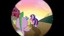 Size: 1366x768 | Tagged: safe, screencap, pinkie pie, rainbow dash, spike, twilight sparkle, dragon, pony, unicorn, applebuck season, g4, butt, female, looking back, male, mare, plot