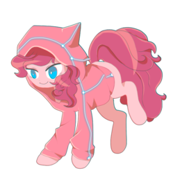 Size: 659x662 | Tagged: safe, artist:cosmichat, pinkie pie, g4, clothes, female, hoodie, simple background, solo, transparent background