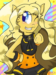 Size: 768x1024 | Tagged: safe, artist:mewy101, pony, bipedal, ponified, seeu, solo, vocaloid