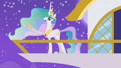 Size: 756x424 | Tagged: safe, artist:viva reverie, princess celestia, alicorn, pony, princess celestia being deep, g4, celestia pointing, female, immatoonlink, mare, show accurate, silly, solo, youtube link