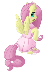 Size: 4474x6000 | Tagged: safe, artist:mimtii, fluttershy, pegasus, pony, g4, absurd resolution, ballerina, ballet, blushing, female, mare, simple background, solo, transparent background