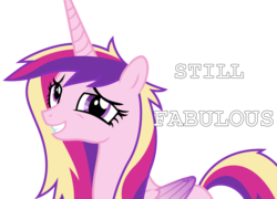 Size: 7000x5040 | Tagged: safe, artist:ex-machinart, princess cadance, g4, absurd resolution, derp, fabulous, female, grin, messy mane, simple background, smiling, solo, transparent background, truth, vector