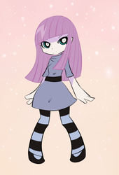 Size: 542x798 | Tagged: safe, artist:rarishes, maud pie, human, go ask maud pie, g4, anarchy stocking, anime crossover, ask, female, go-ask-maudpie, humanized, panty and stocking with garterbelt, solo, style emulation, tumblr